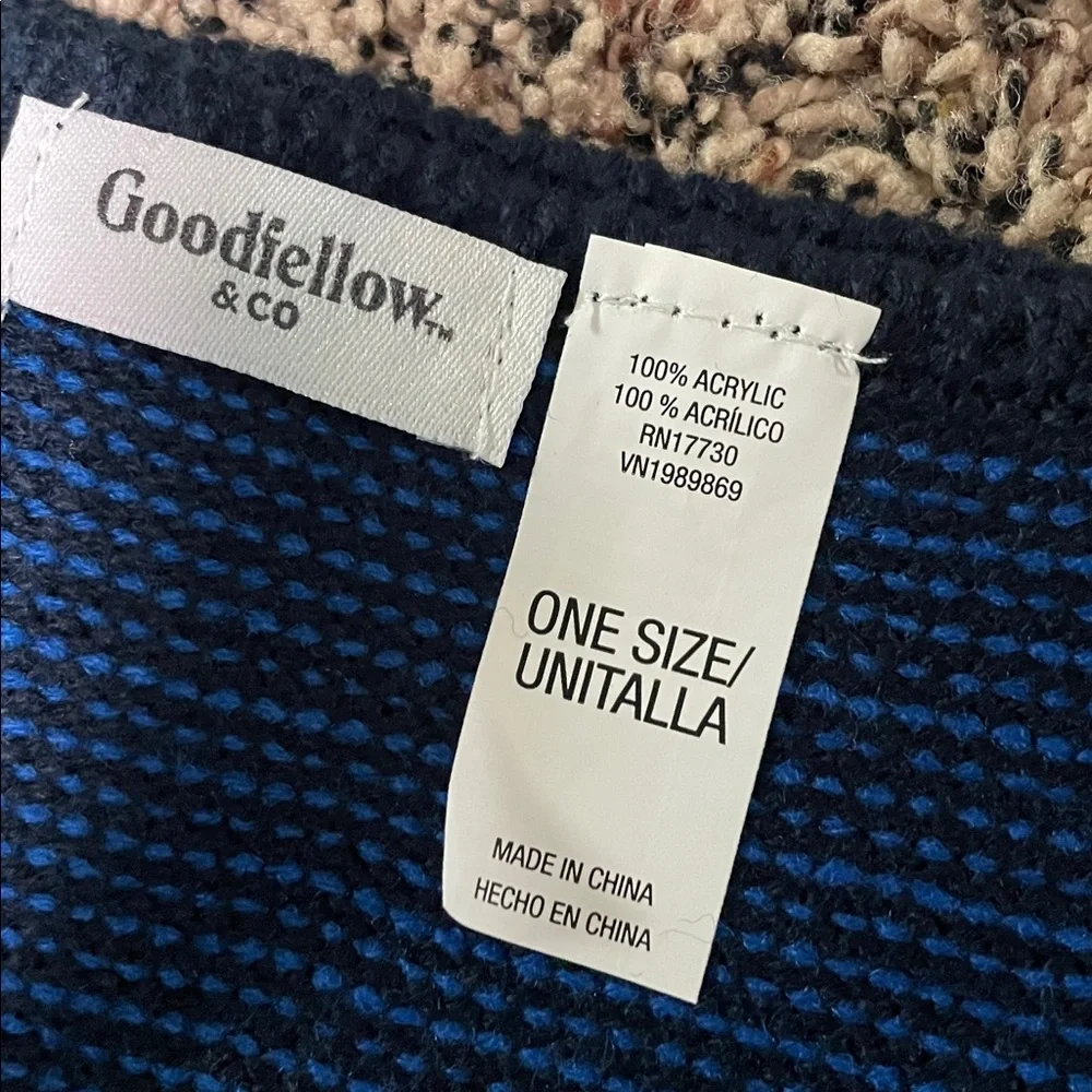 Goodfellow & Co Vibrant Blue and Black Knit Scarf OSFM | NWT